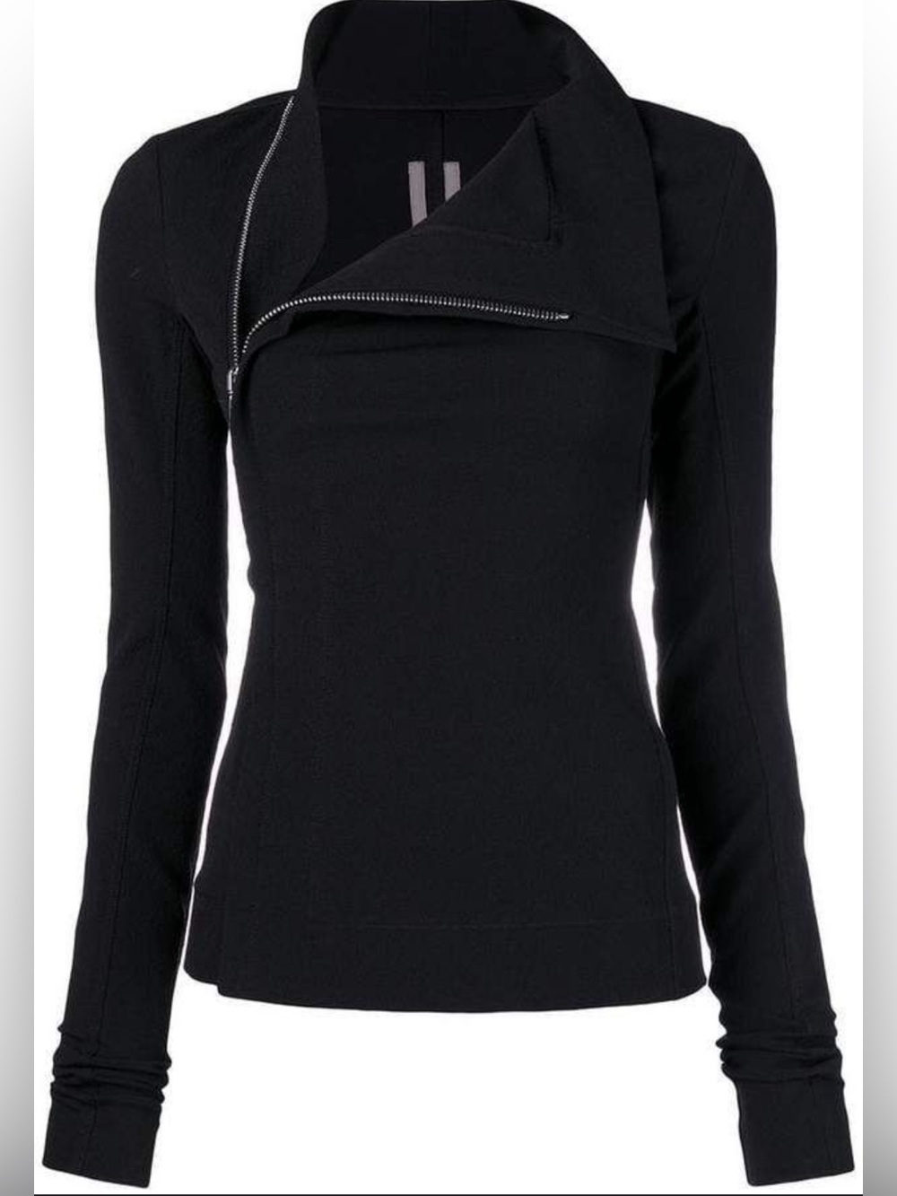 Rick Owens Black Asymmetrical Zip Jacket